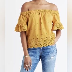 Madewell Off-Shoulder Eyelet Top